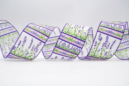 Sprookjesachtig Lavendel en Zonnebloemen Lint_KF7495GC-1-34_wit